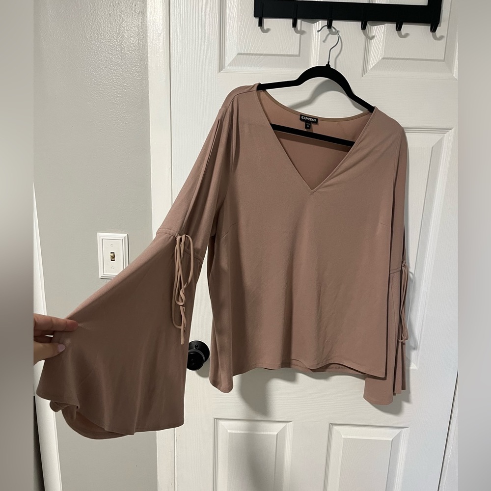 Express tan/beige shirt blouse